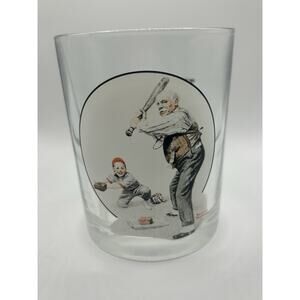 ~*Vintage*~Saturday Evening Post 4" X 3.25" Wide Glass "Gramps At The Plate" EUC